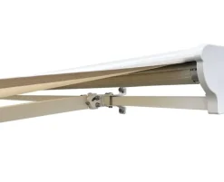 Pil markise – semikassette med motor – 4,8 x 3 meter – Hvid/Beige