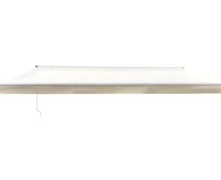 Pil markise – semikassette med motor – 4,8 x 3 meter – Hvid/Beige