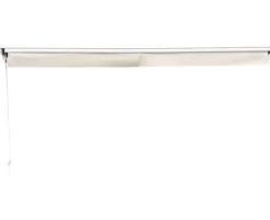 Pil markise - semikassette med motor - 3,5 x 3 meter - Hvid/Beige