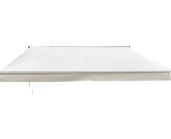 Pil markise - semikassette med motor - 3,5 x 3 meter - Hvid/Beige
