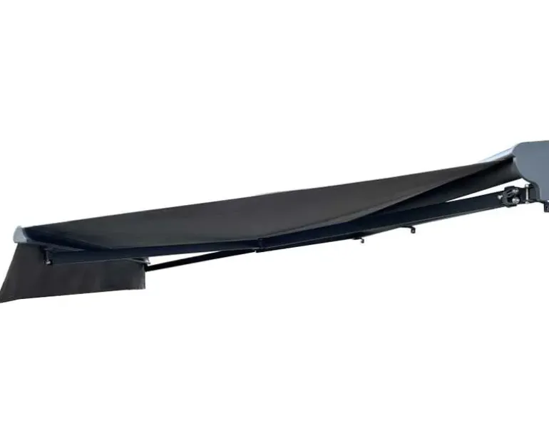 Pil markise – semikassette med motor – 4,8 x 3 meter – Grå