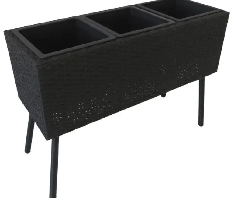 Plantekasse m/3 rum - Sort