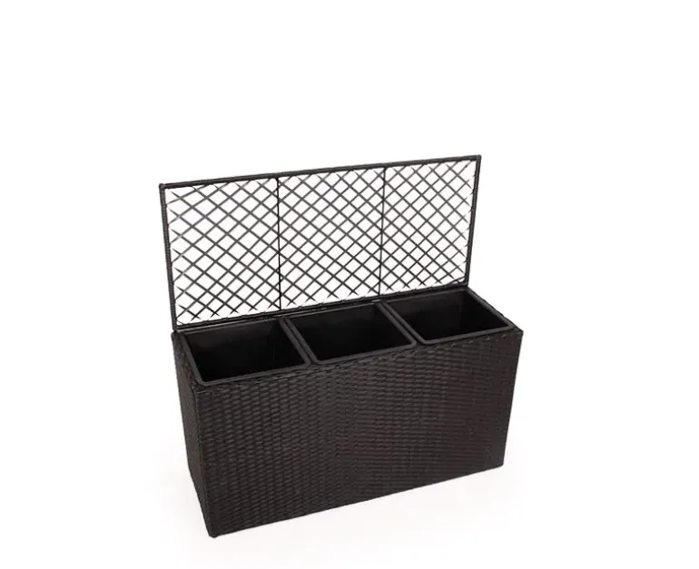 Plantekasse med espalier 84x30x44/120 cm - Sort