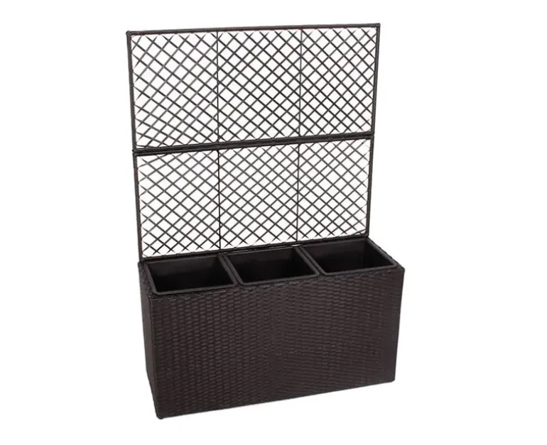Plantekasse med espalier 84x30x44/120 cm - Sort