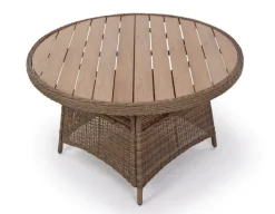Rio Havemøbelsæt Ø130 inkl. 4 Loungestole m/ EASY DRY hynder - Dusty