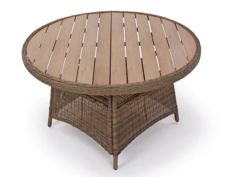 Rio Havemøbelsæt Ø130 inkl. 4 Loungestole m/ EASY DRY hynder - Dusty