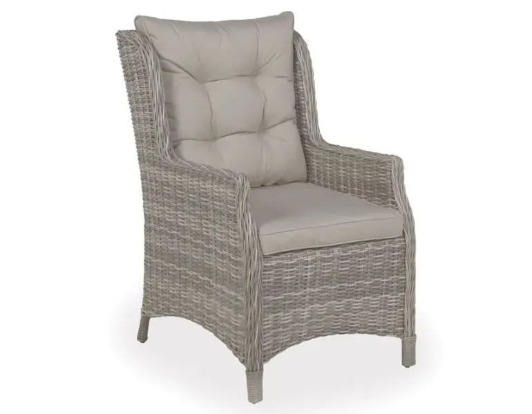 Rio Havemøbelsæt 94x210 inkl. 6 Loungestole m/ EASY DRY hynder - Lys Grå