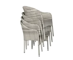 Selma Andrea Havemøbelsæt m/6 stole - 100x200 - Gråhvid