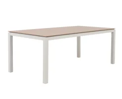 Selma Geneve Havemøbelsæt m/6 stole - 100x200 - Gråhvid