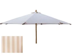 Signe Markedsparasol Ø300 - Hvid / Beige Stribet