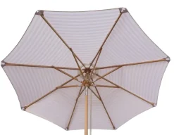 Signe Markedsparasol Ø250 med tilt - Hvid / Beige Stribet