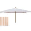 Signe Markedsparasol 3x3 - Hvid / Beige Stribet