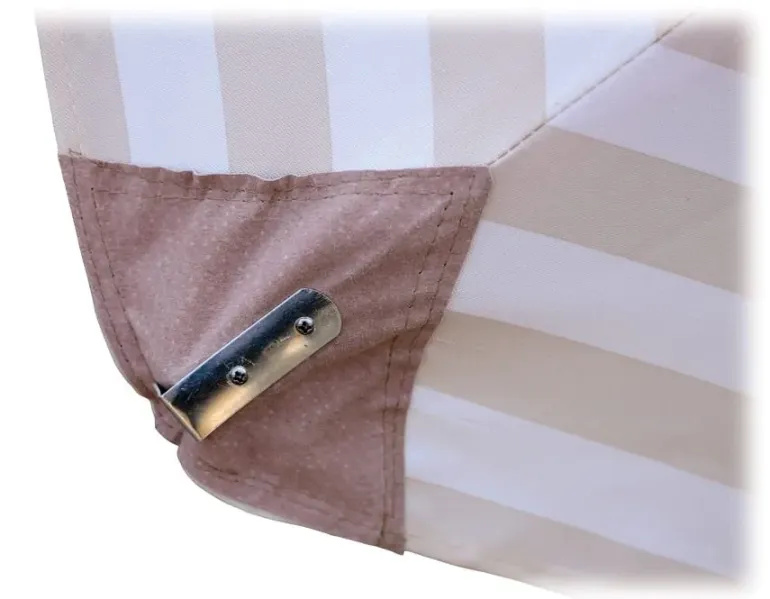 Signe Markedsparasol 3x3 - Hvid / Beige Stribet