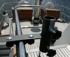 Smartfoot parasolholder til gelænder vandret enkel rund