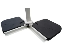 Solvej Hængeparasol 3x3 meter - Gråhvid / Natur