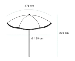 Strandparasol Ø155 - Blå